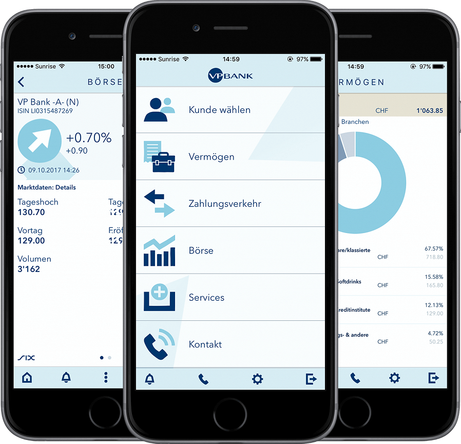 VP Bank Mobile e-Banking Screenshots