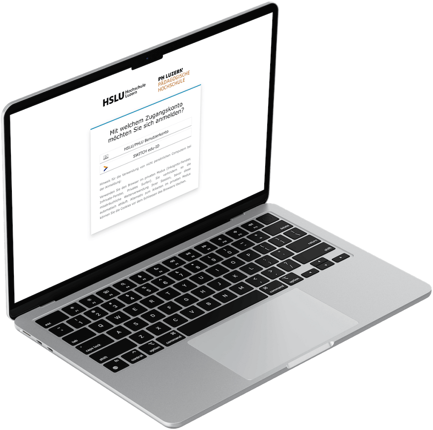 Screenshot der HSLU Logins