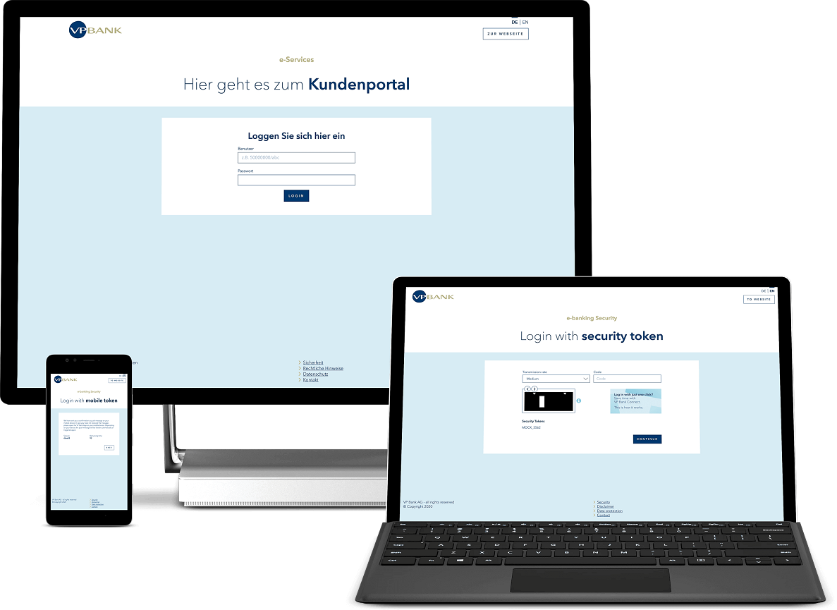 VP Bank IAM Screenshots